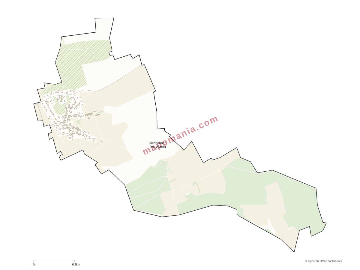 Carte de Dieffenbach-lès-Wœrth à personnaliser