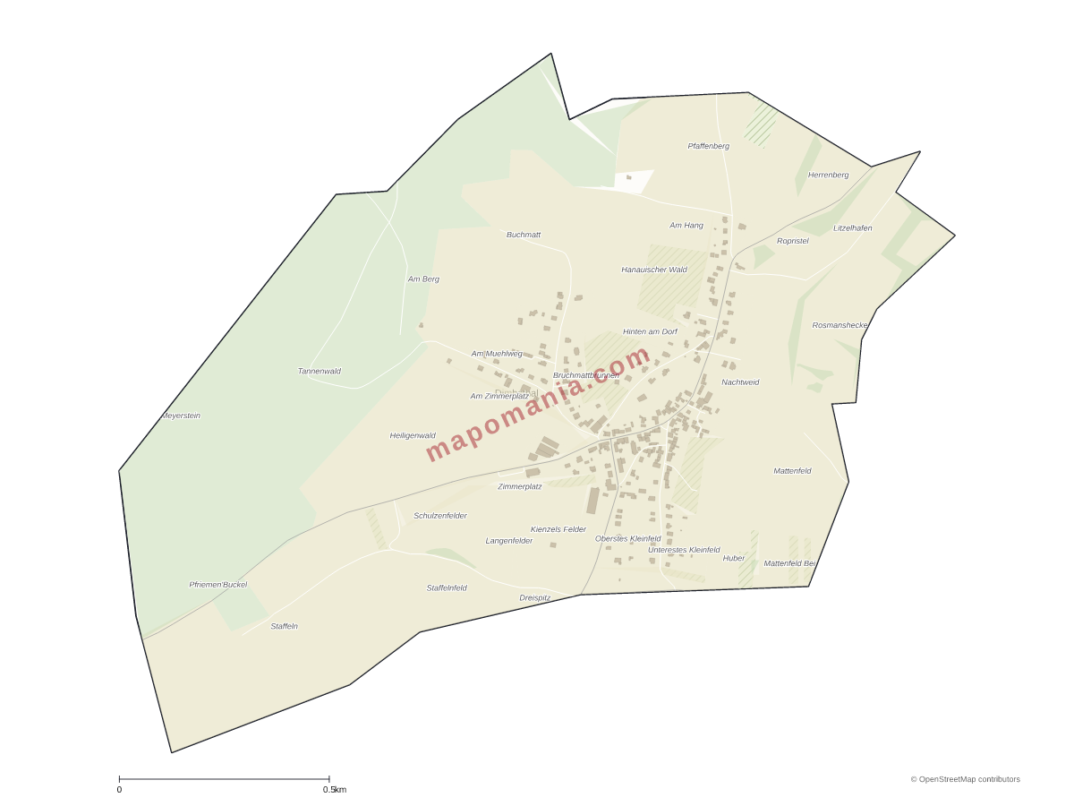 Carte de Dimbsthal à personnaliser