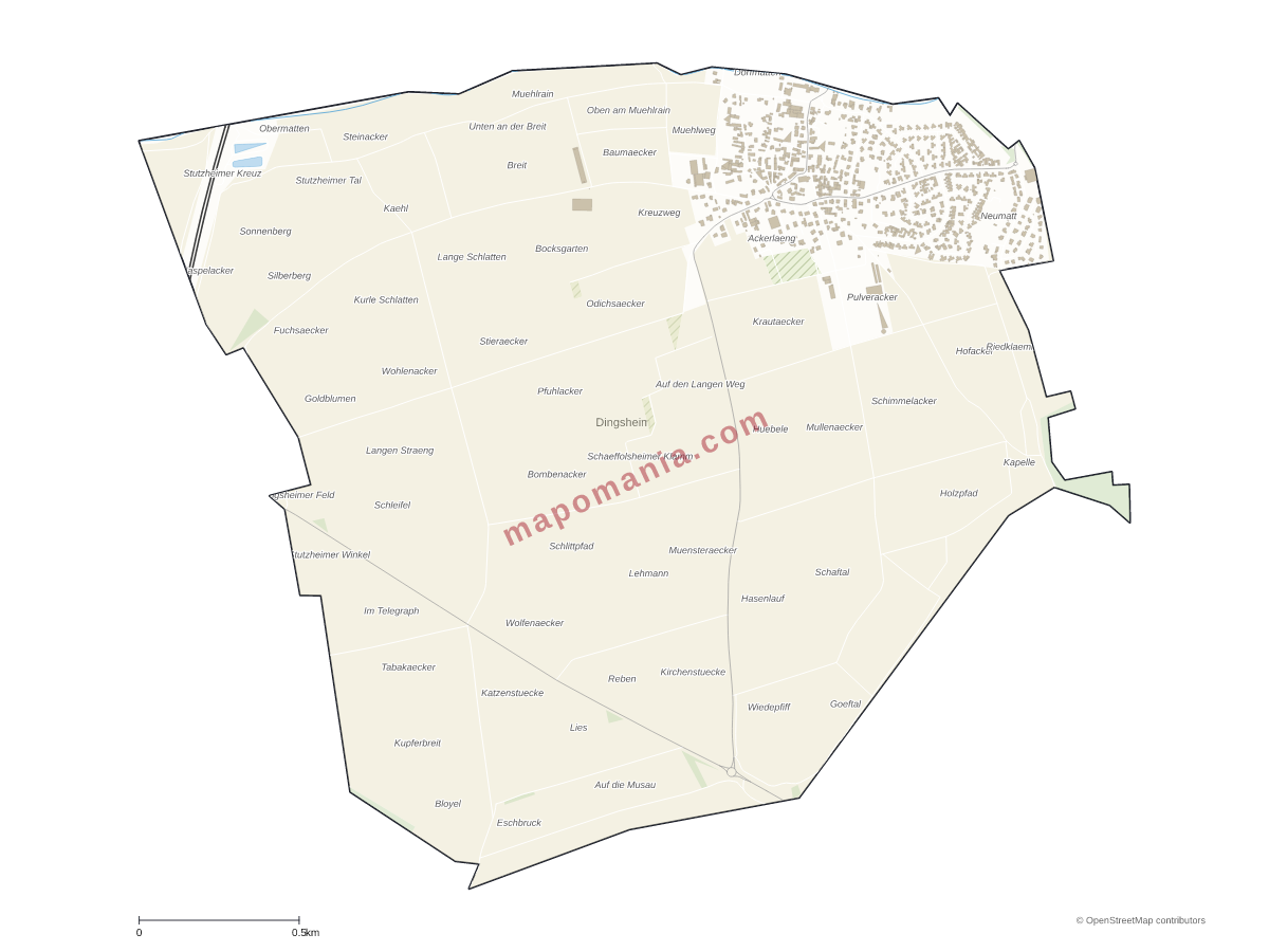 Carte de Dingsheim à personnaliser