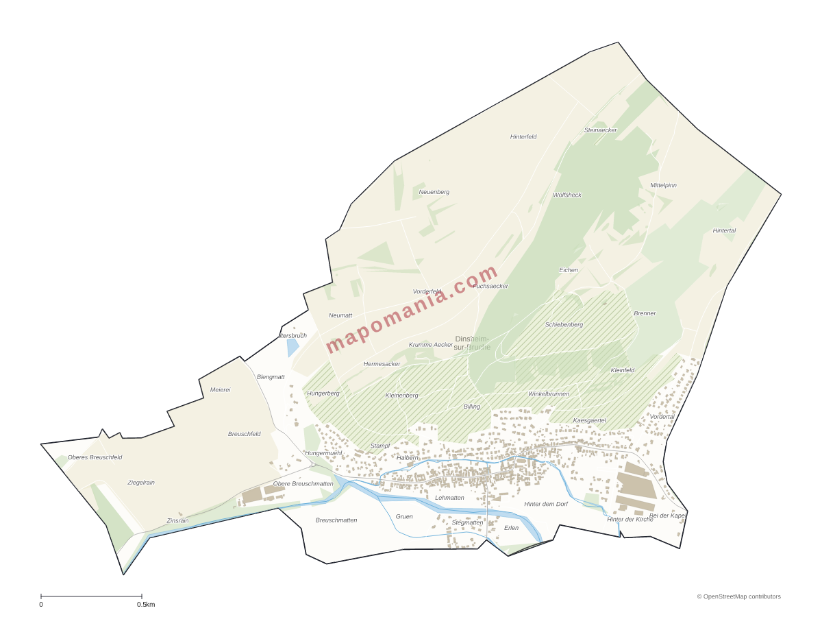Carte de Dinsheim-sur-Bruche à personnaliser