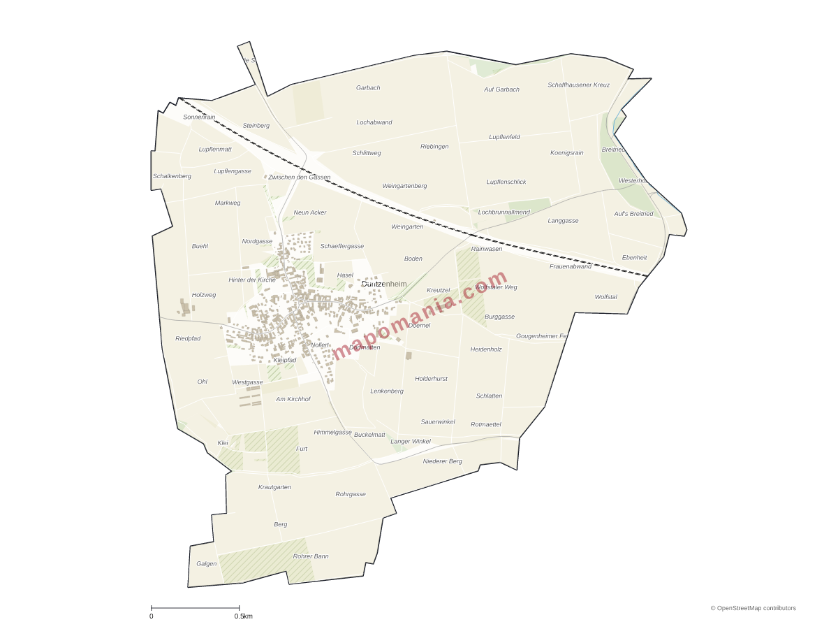 Carte de Duntzenheim à personnaliser
