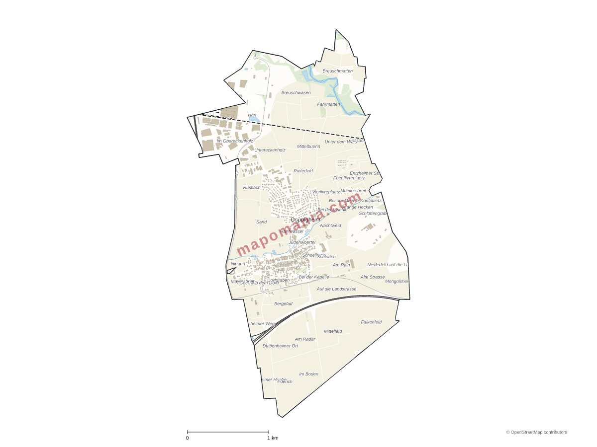 Carte de Duppigheim à personnaliser