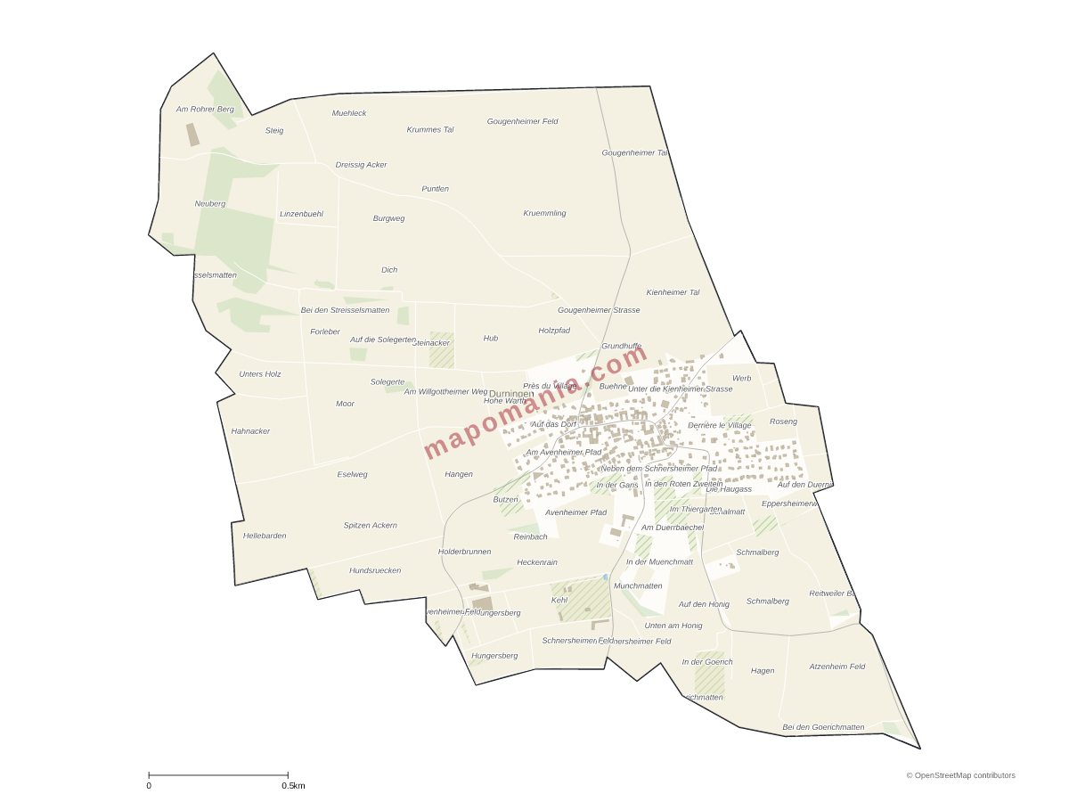 Carte de Durningen à personnaliser