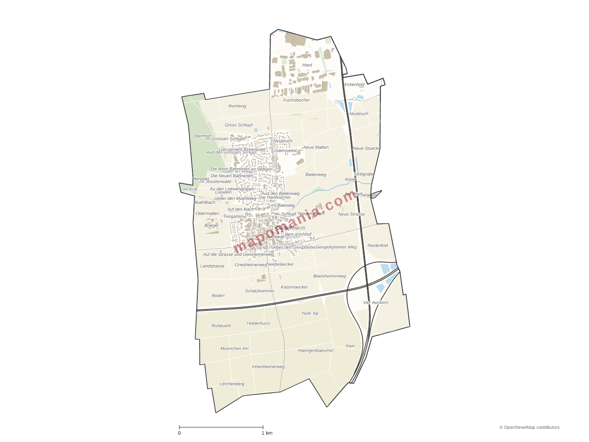 Carte de Duttlenheim à personnaliser