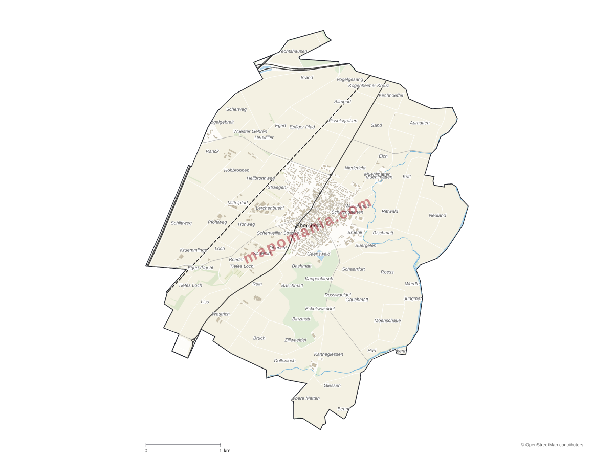 Carte de Ebersheim à personnaliser