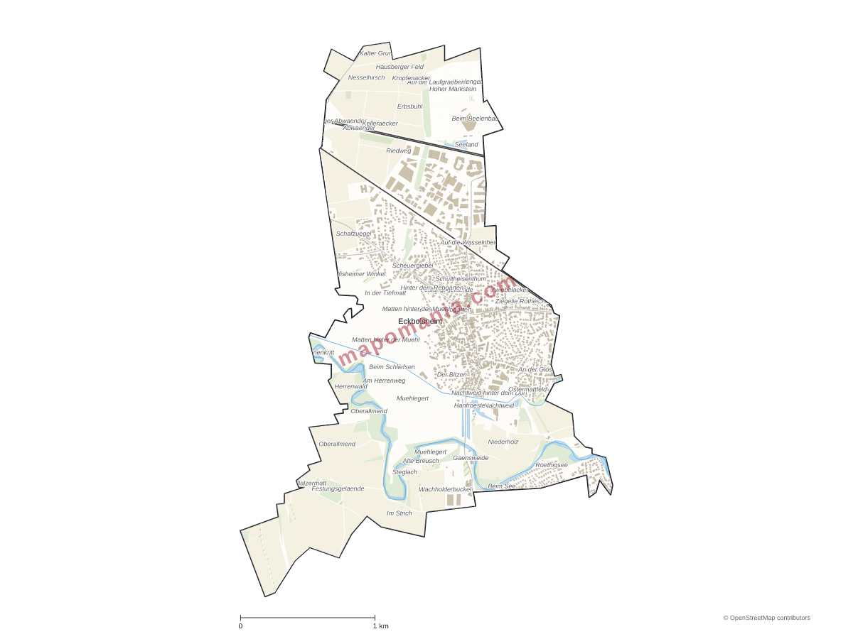 Carte de Eckbolsheim à personnaliser