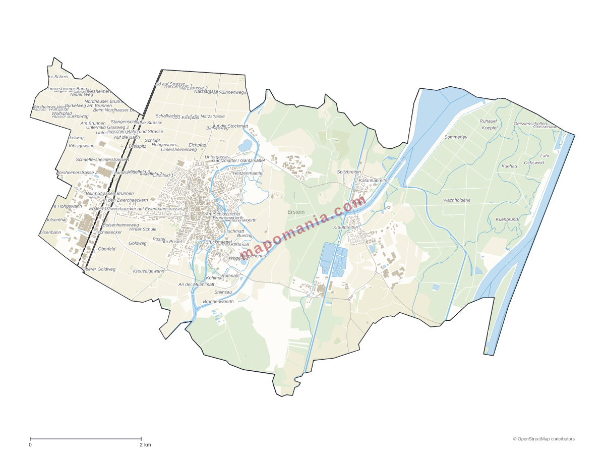 Carte de Erstein à personnaliser