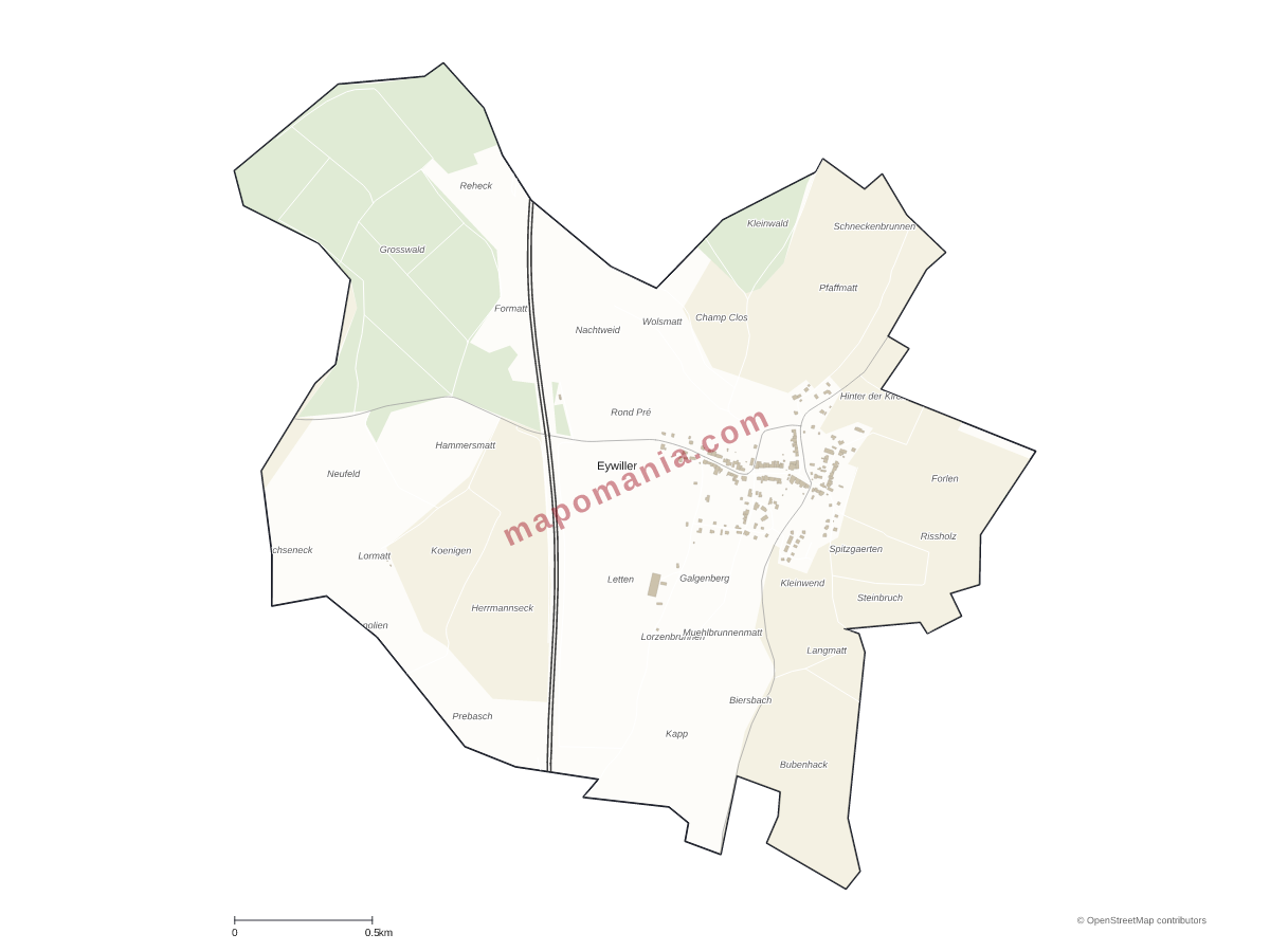 Carte de Eywiller à personnaliser