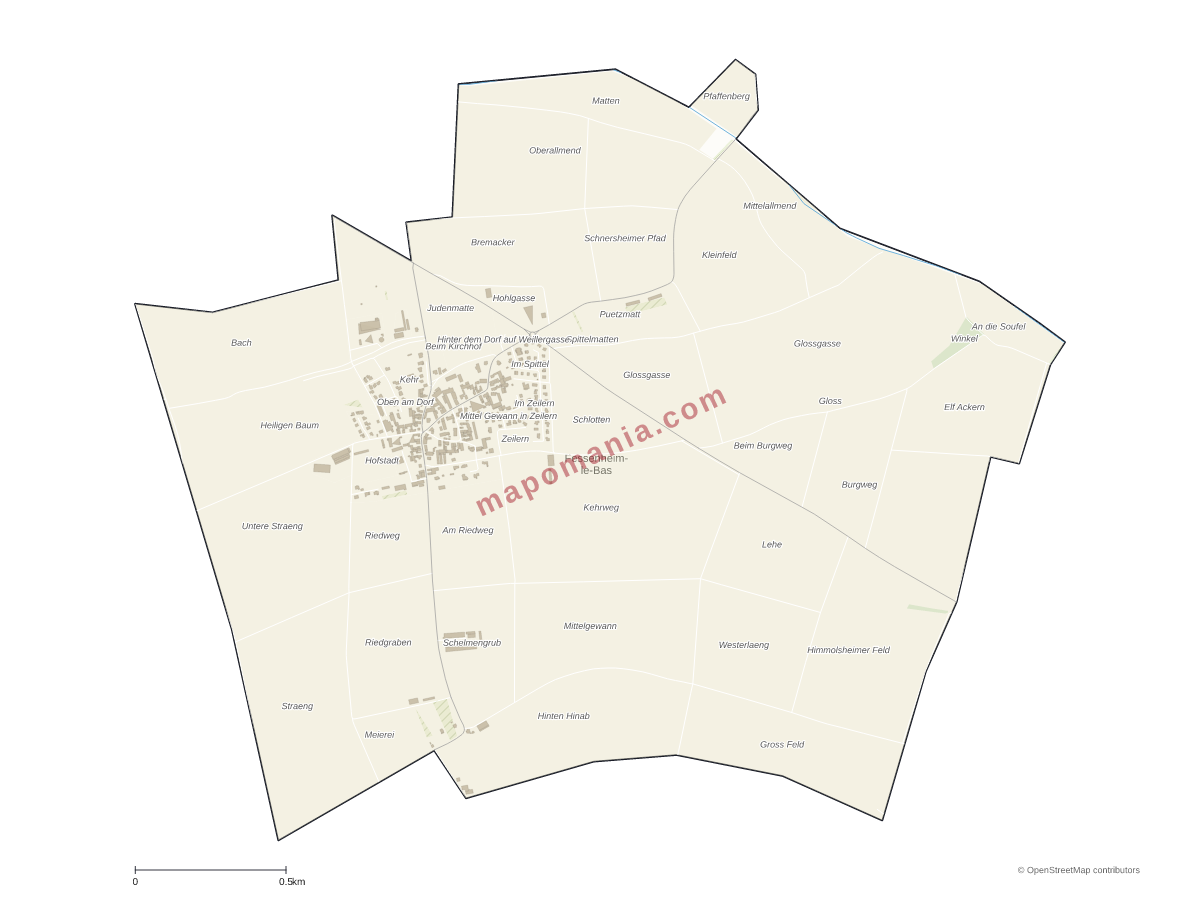 Carte de Fessenheim-le-Bas à personnaliser