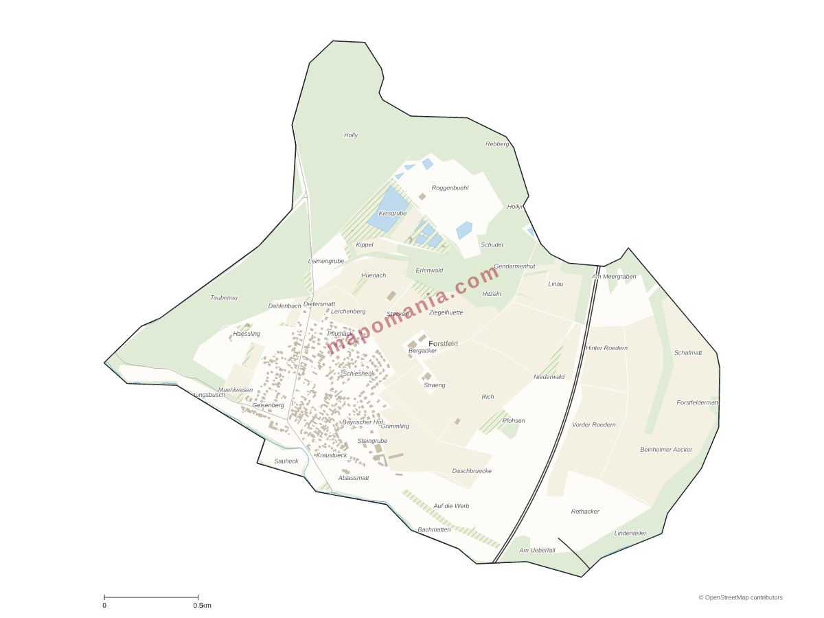 Carte de Forstfeld à personnaliser