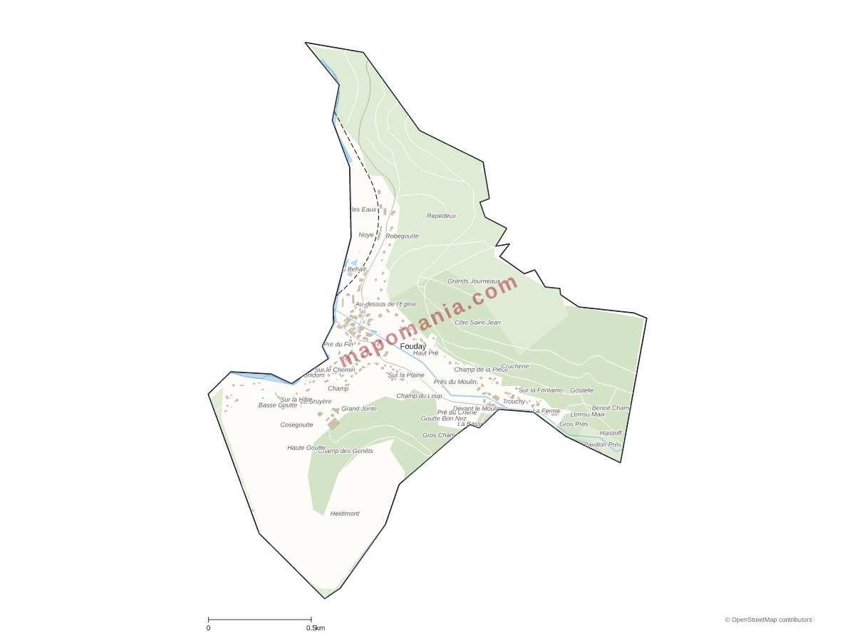 Carte de Fouday à personnaliser