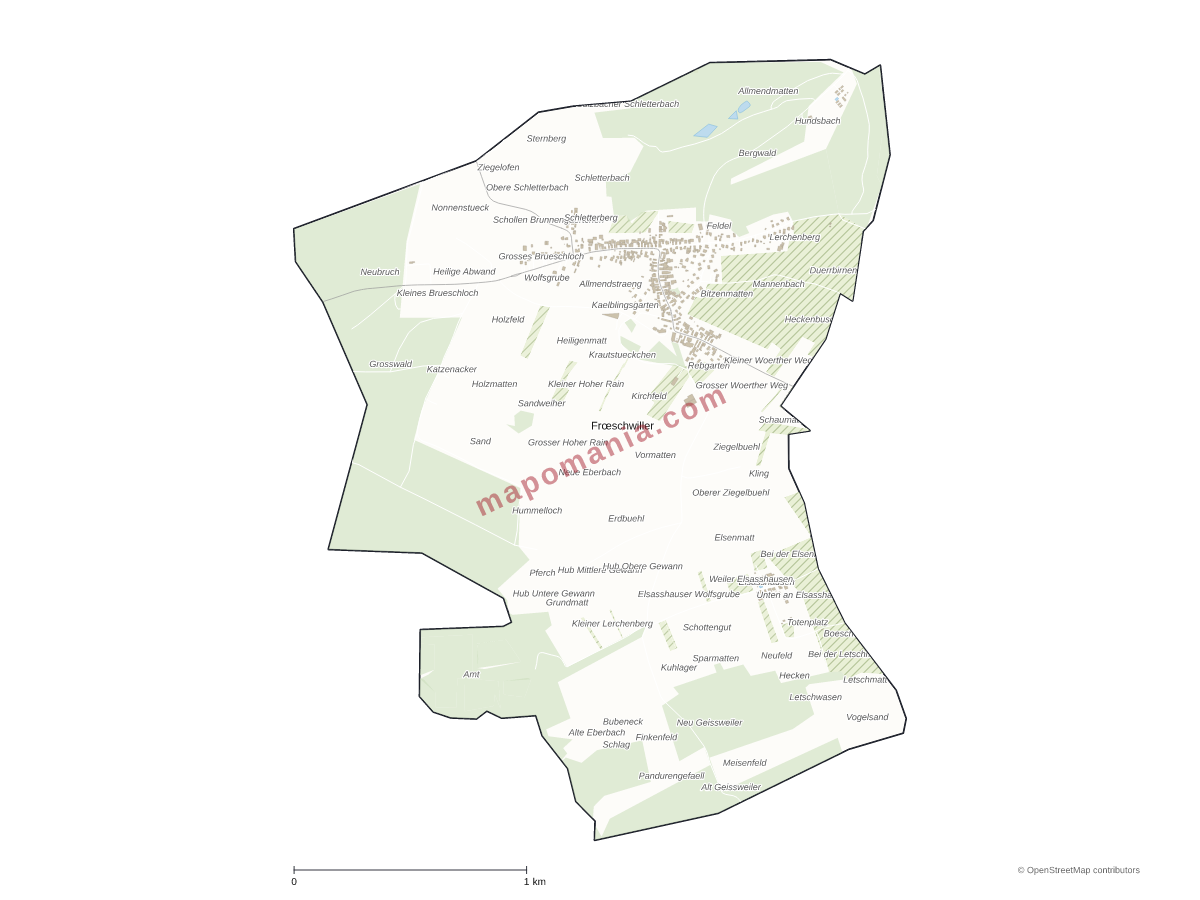 Carte de Frœschwiller à personnaliser