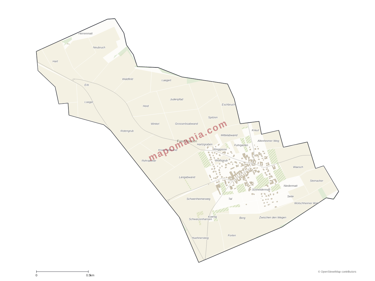 Carte de Furchhausen à personnaliser