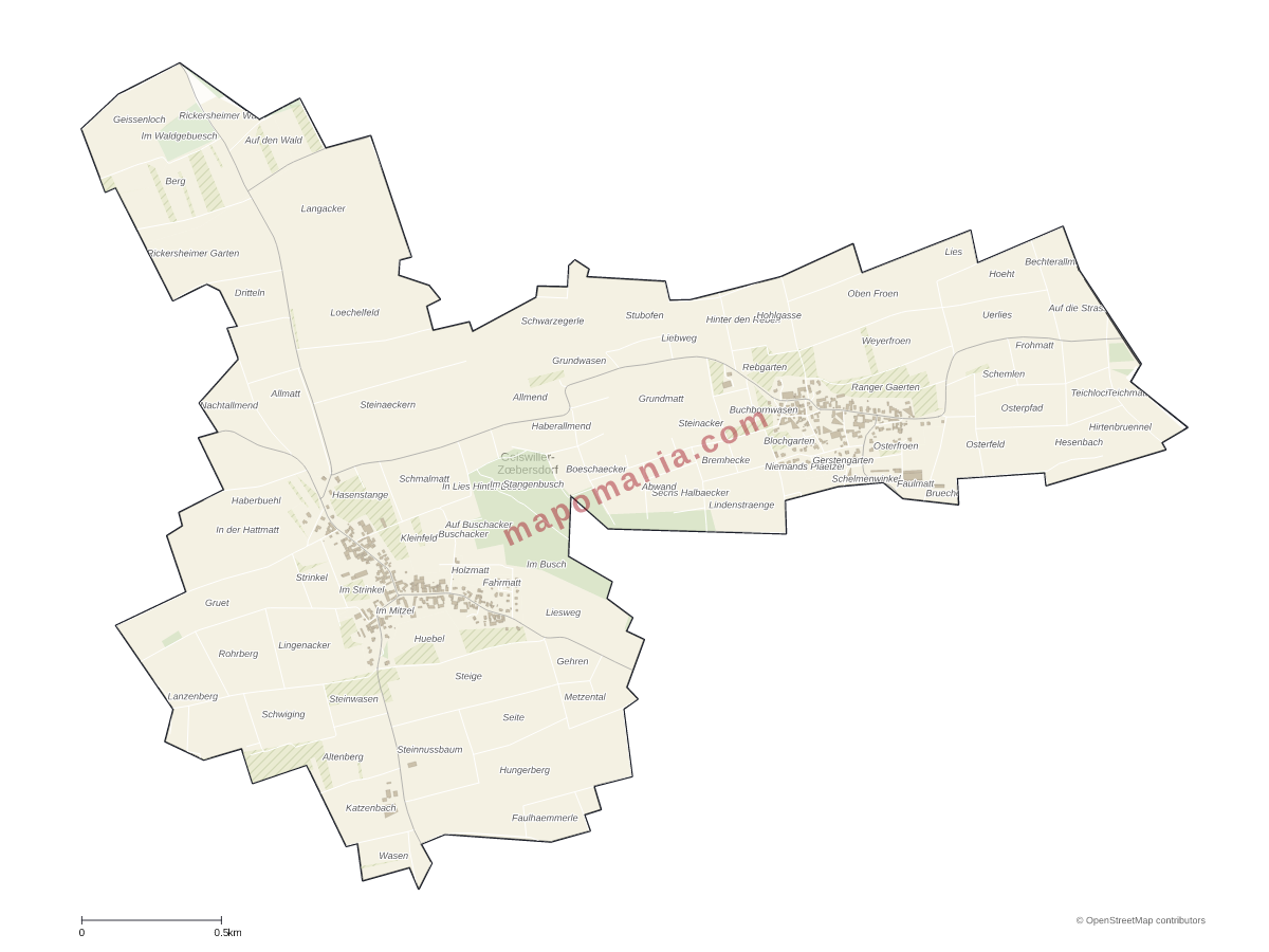 Carte de Geiswiller-Zœbersdorf à personnaliser