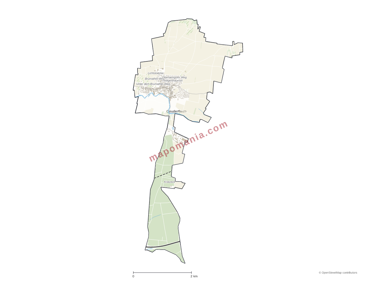Carte de Geudertheim à personnaliser