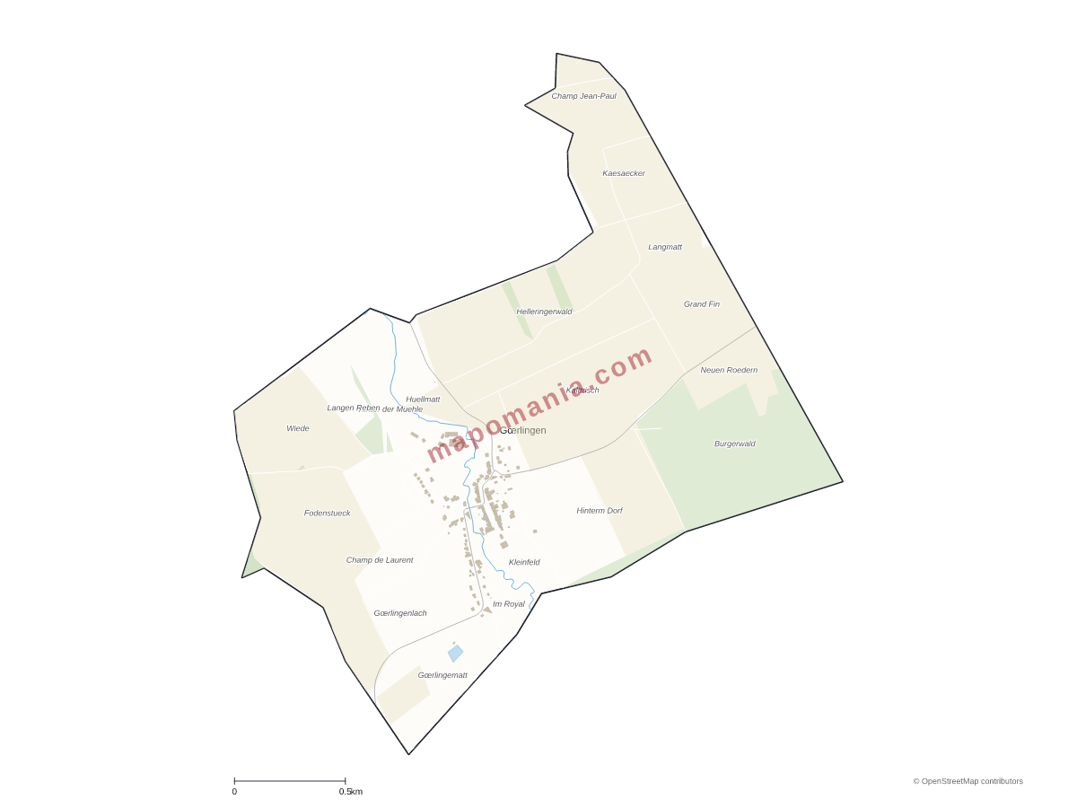Carte de Gœrlingen à personnaliser