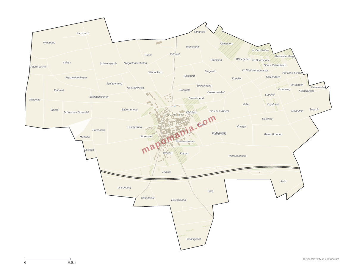 Carte de Gottesheim à personnaliser