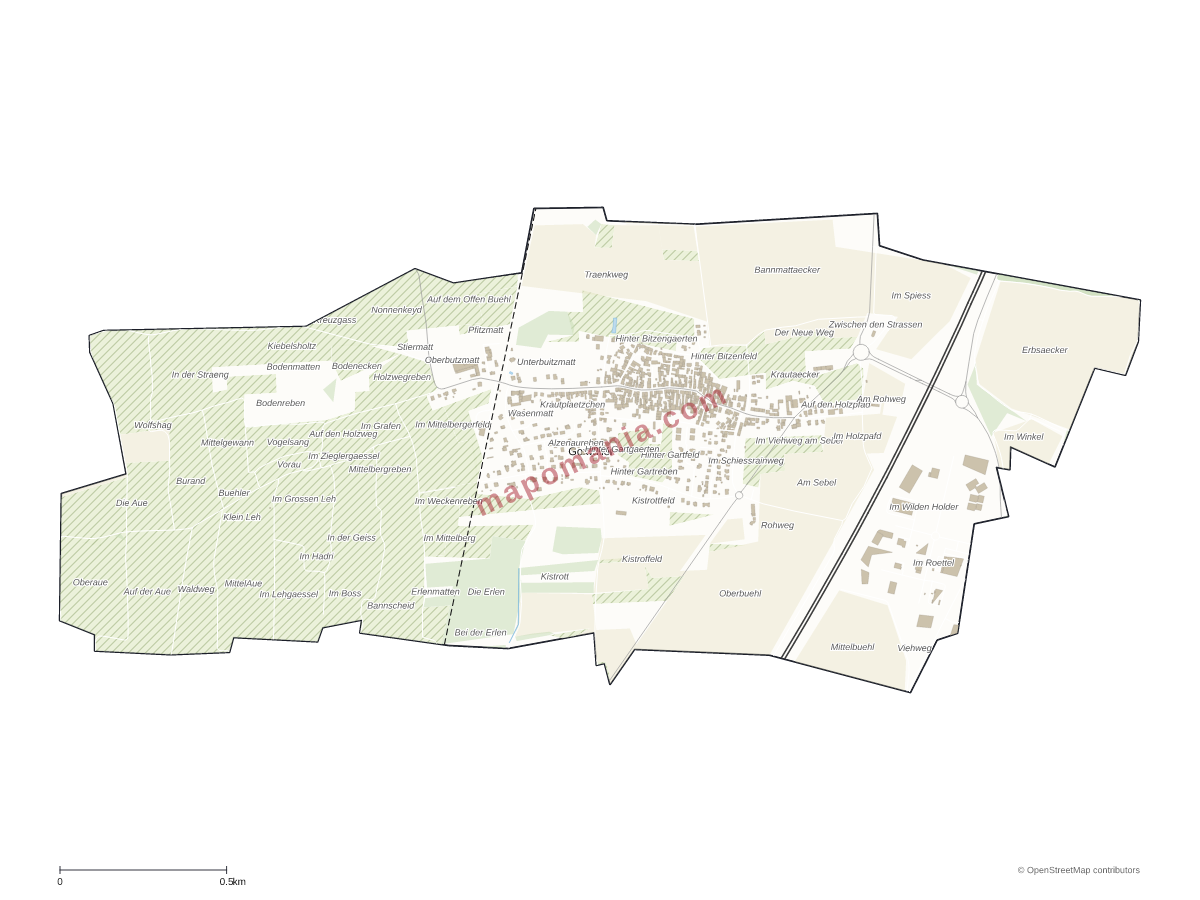 Carte de Goxwiller à personnaliser