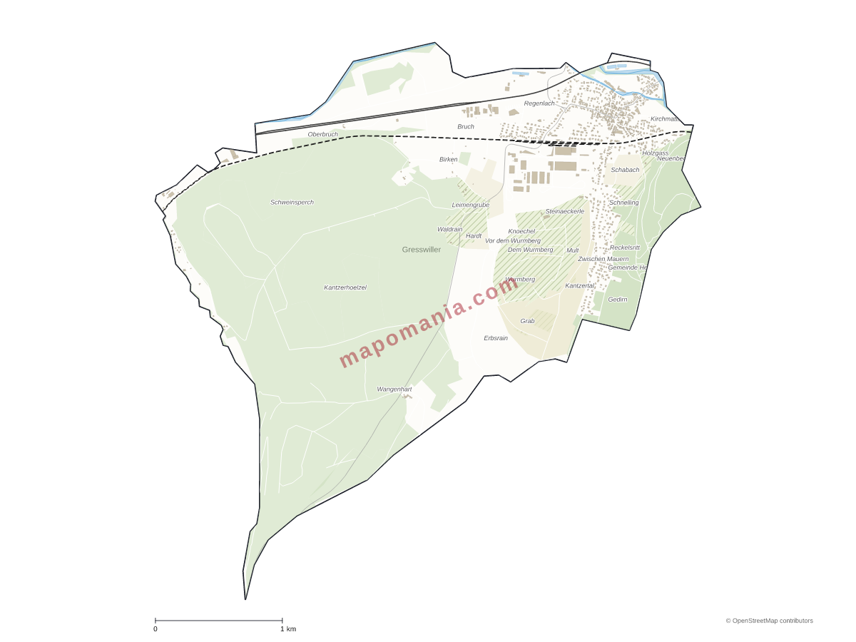 Carte de Gresswiller à personnaliser