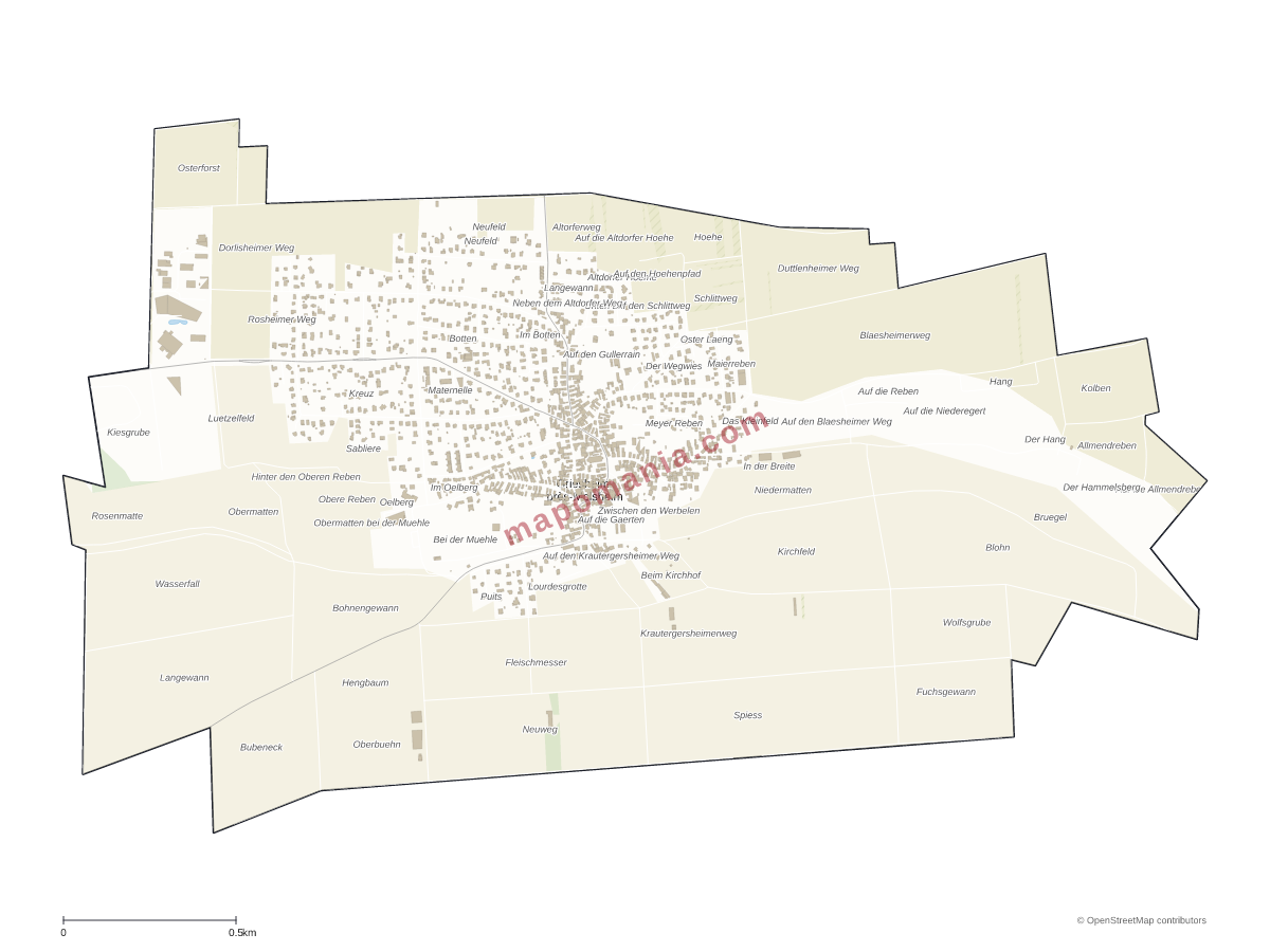 Carte de Griesheim-près-Molsheim à personnaliser