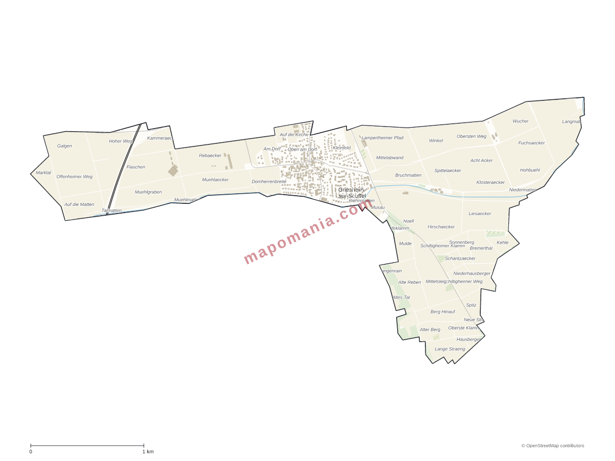 Carte de Griesheim-sur-Souffel à personnaliser