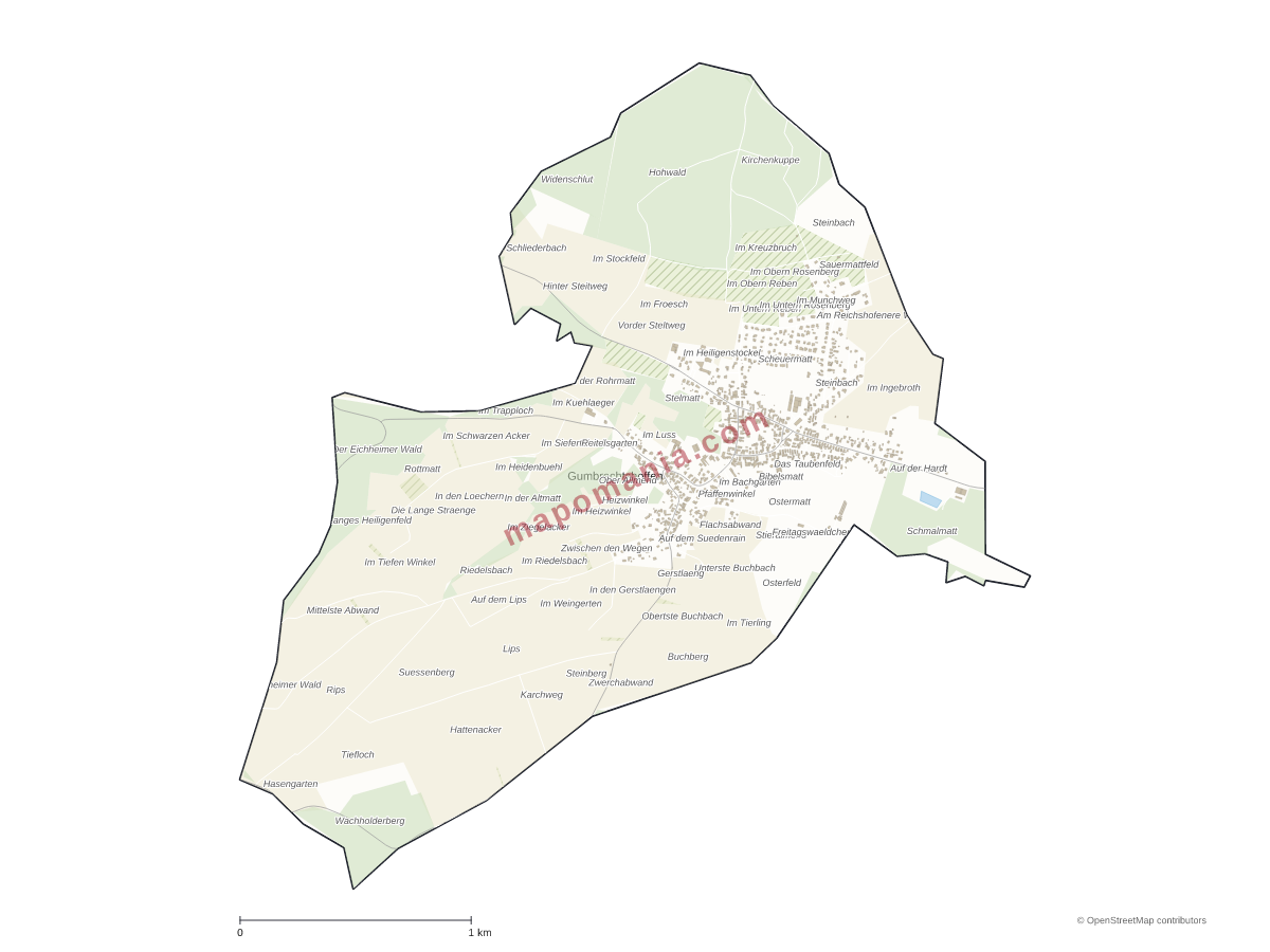 Carte de Gumbrechtshoffen à personnaliser