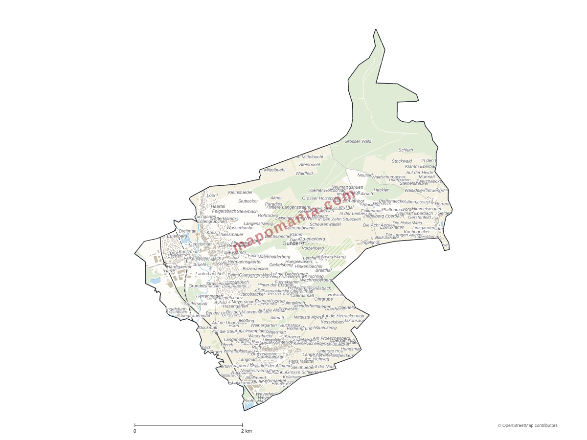 Carte de Gundershoffen à personnaliser