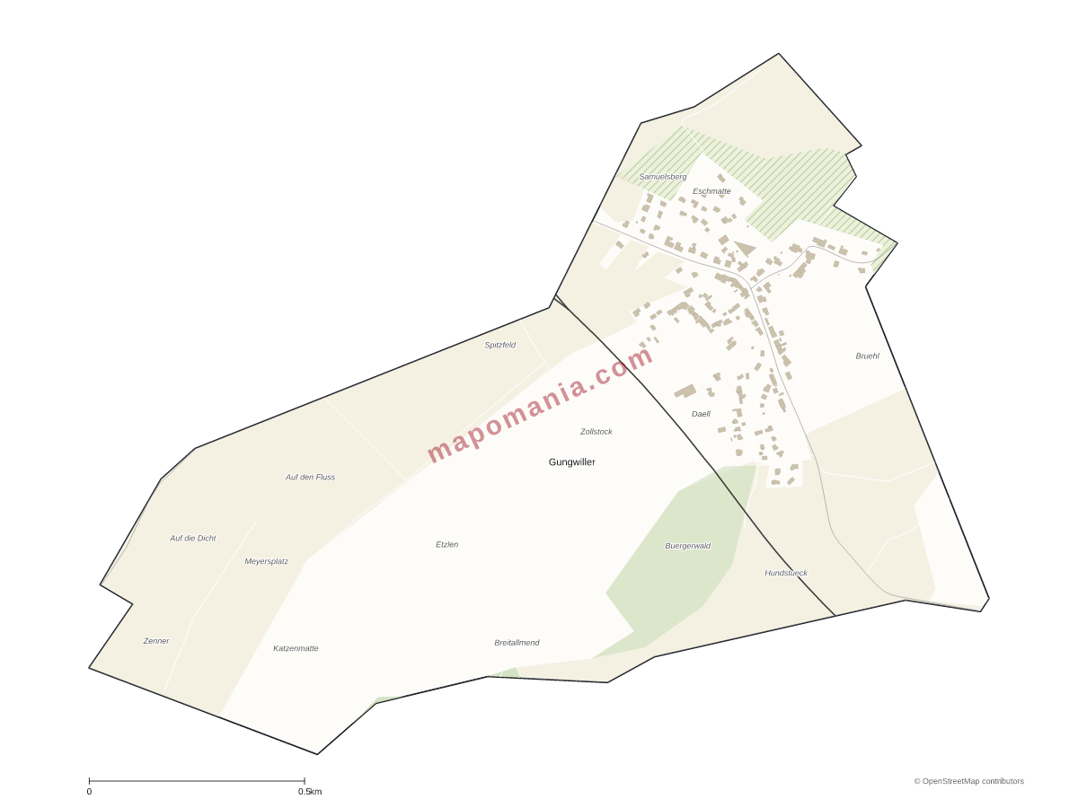 Carte de Gungwiller à personnaliser