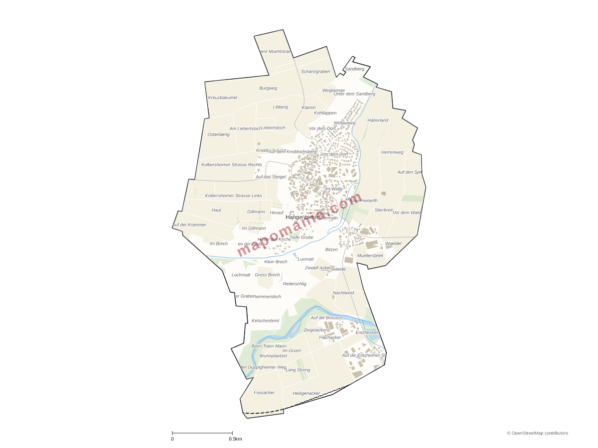 Carte de Hangenbieten à personnaliser