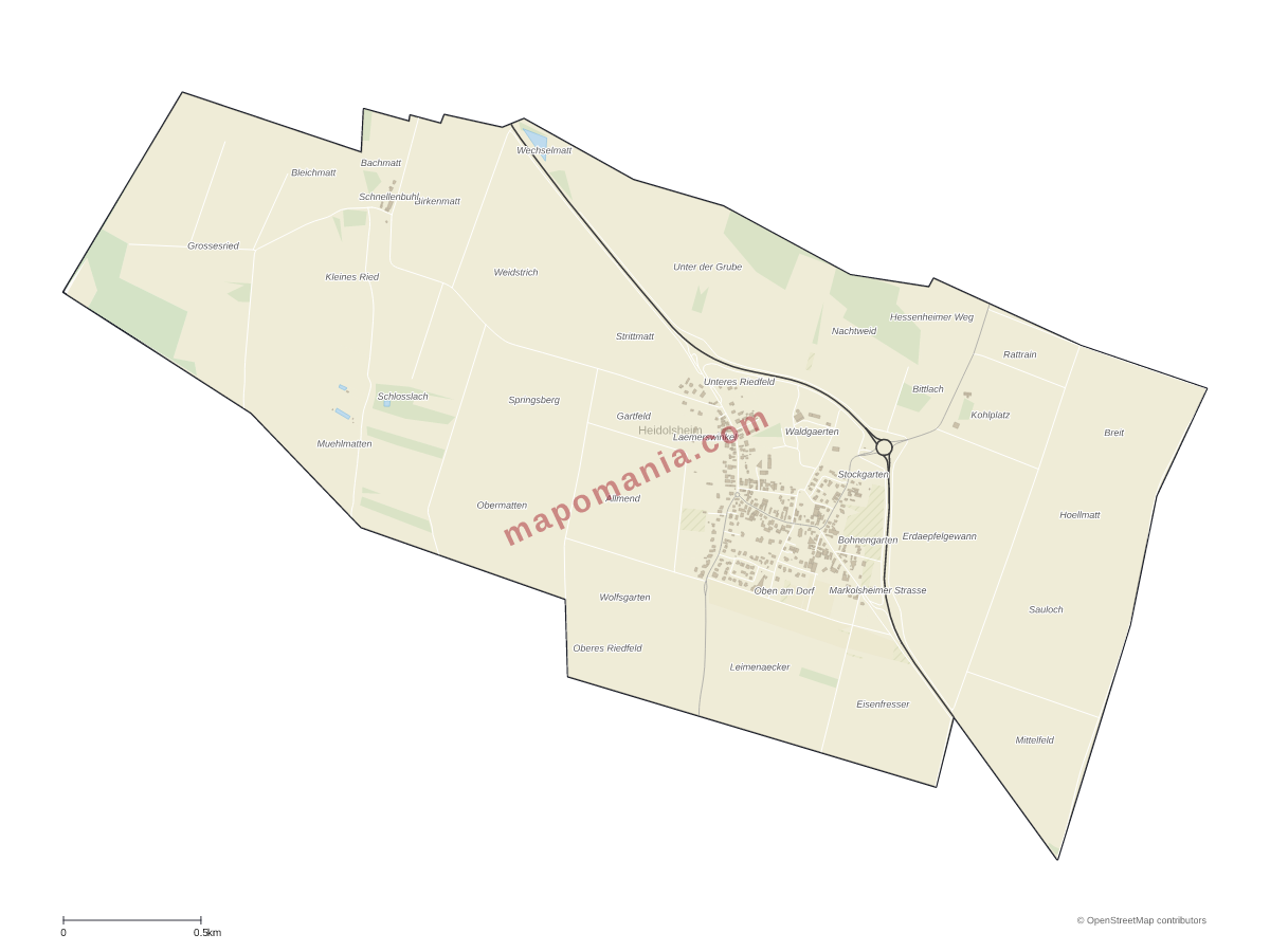 Carte de Heidolsheim à personnaliser