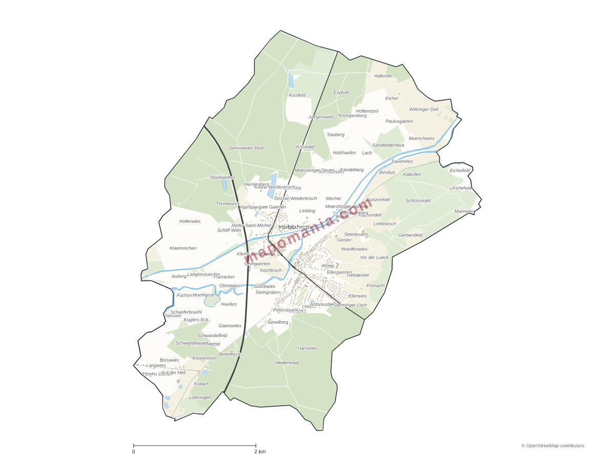 Carte de Herbitzheim à personnaliser