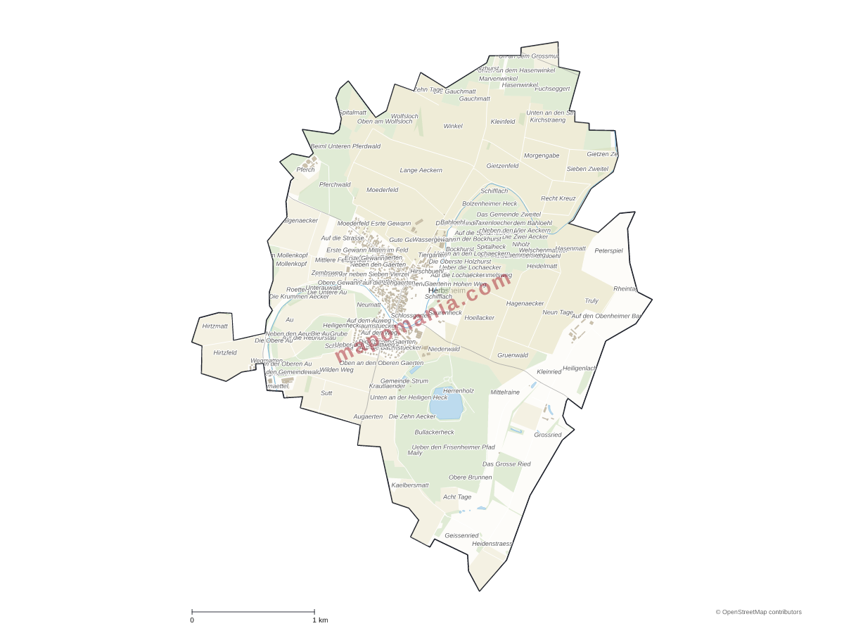 Carte de Herbsheim à personnaliser