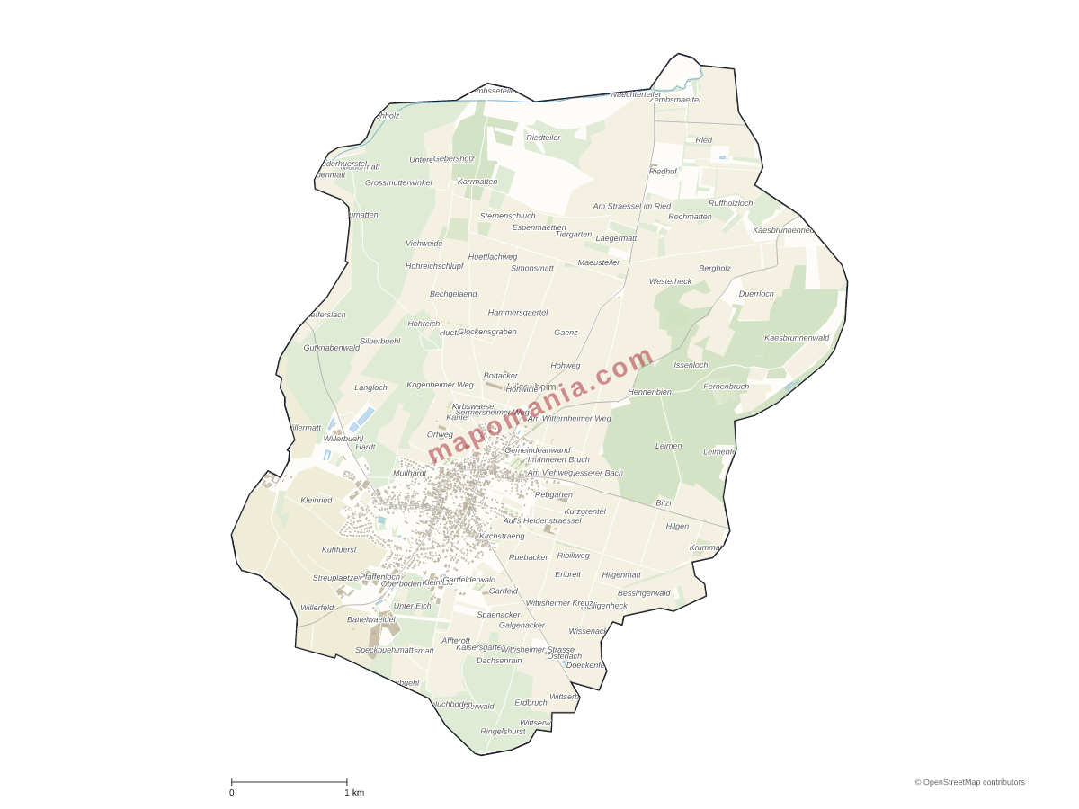 Carte de Hilsenheim à personnaliser