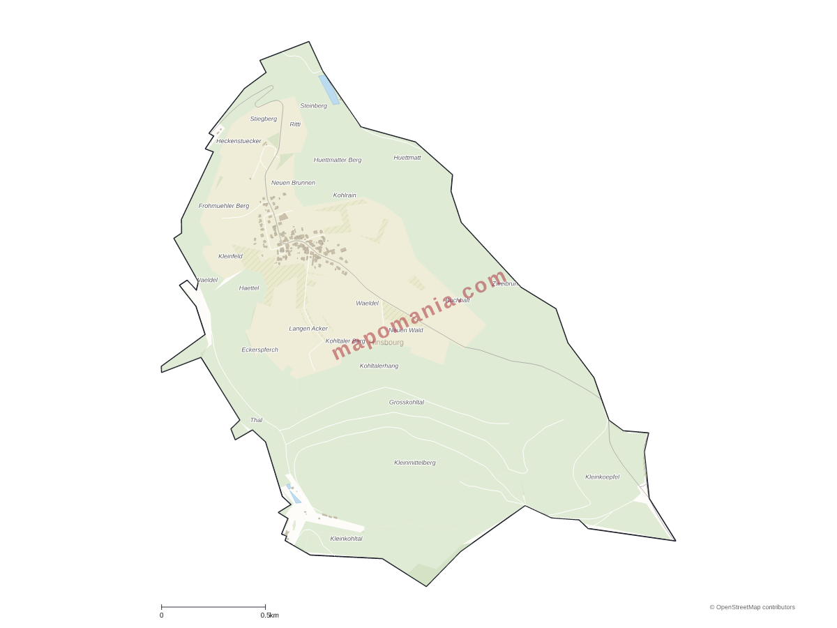 Carte de Hinsbourg à personnaliser