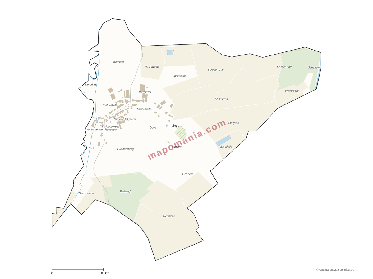 Carte de Hinsingen à personnaliser