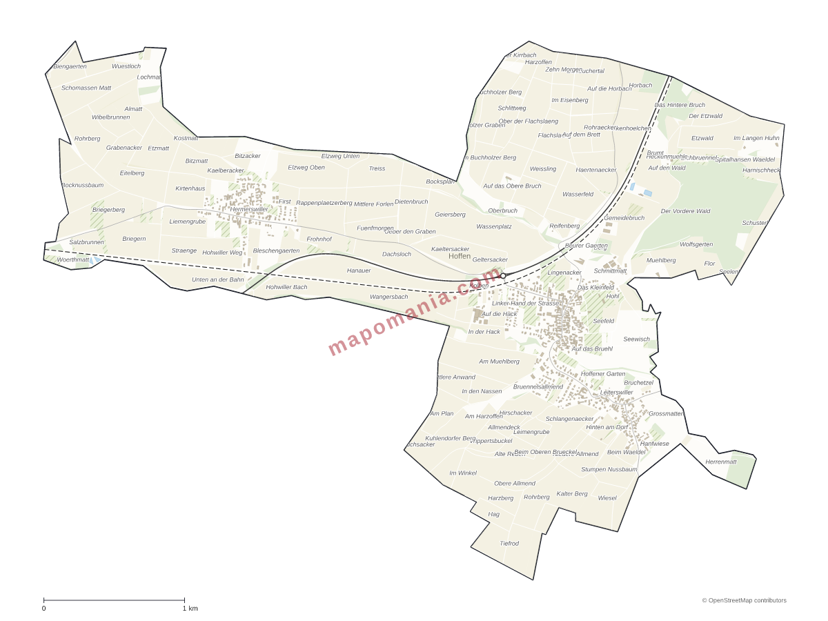 Carte de Hoffen à personnaliser
