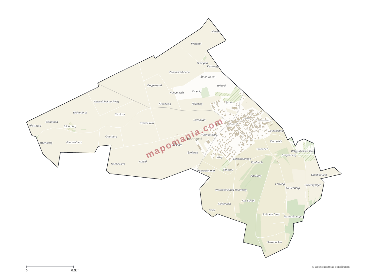 Carte de Hohengœft à personnaliser
