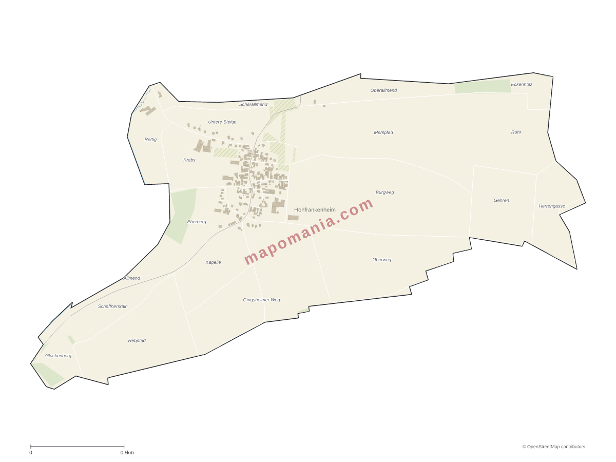Carte de Hohfrankenheim à personnaliser