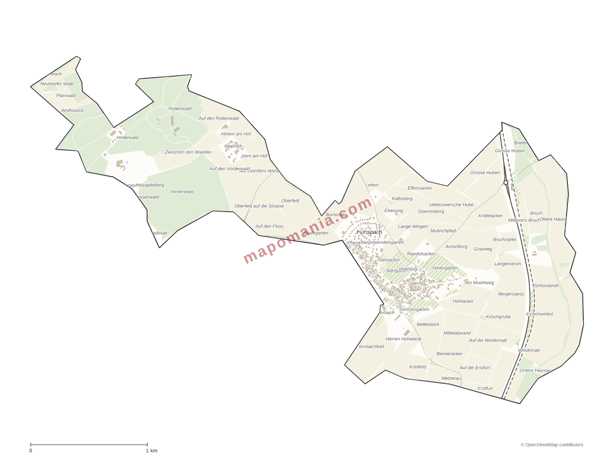Carte de Hunspach à personnaliser
