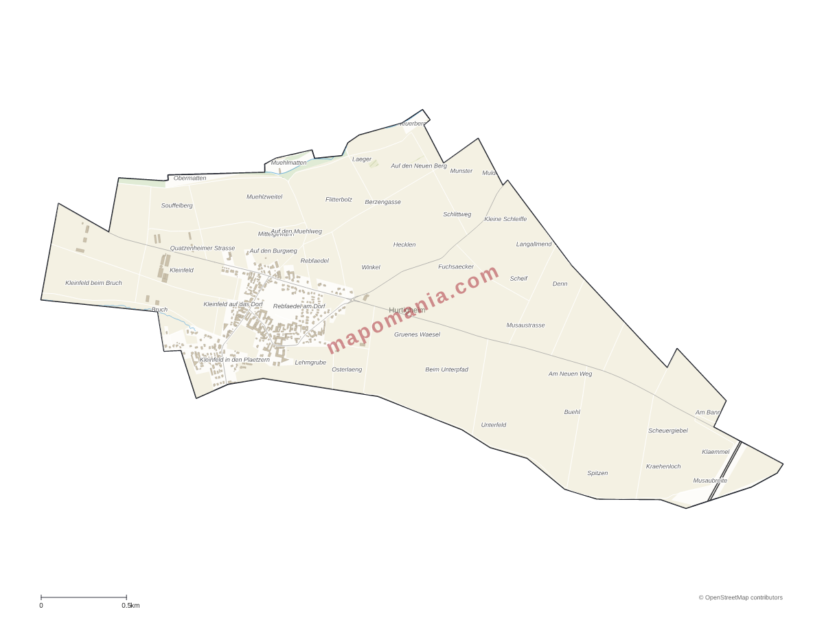 Carte de Hurtigheim à personnaliser