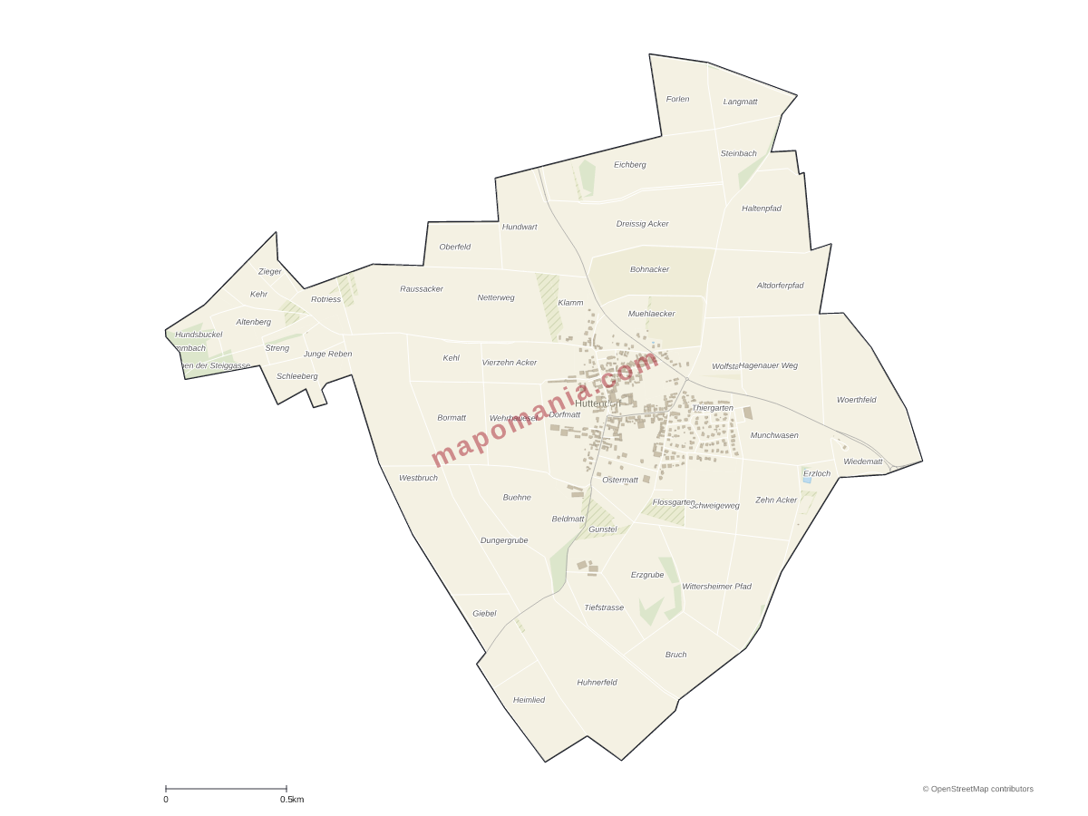 Carte de Huttendorf à personnaliser