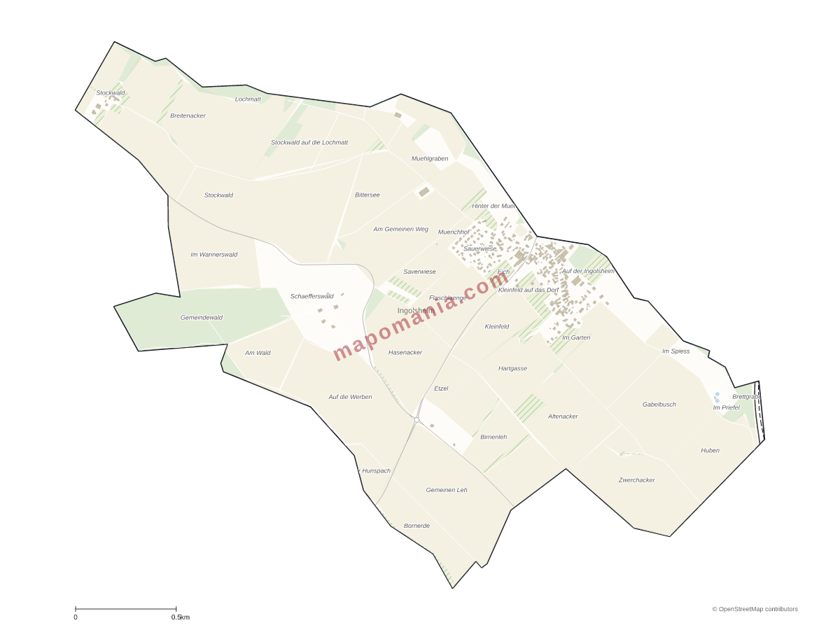 Carte de Ingolsheim à personnaliser