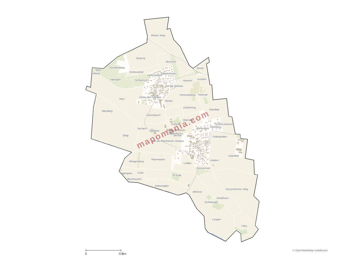 Carte de Neugartheim-Ittlenheim à personnaliser