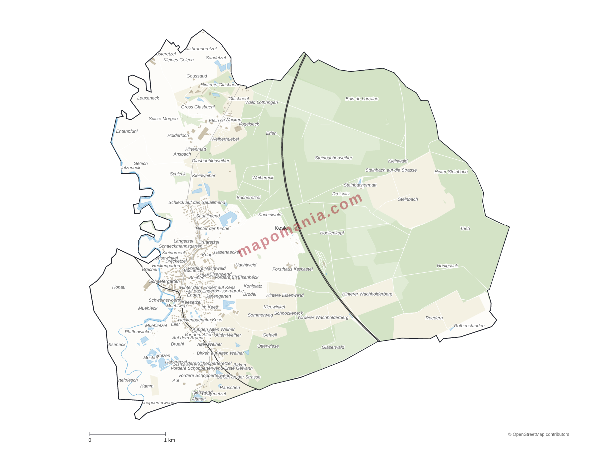 Carte de Keskastel à personnaliser