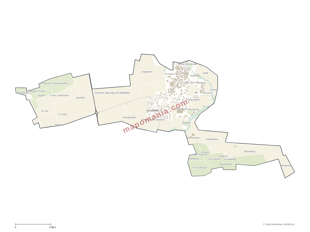 Carte de Kirchheim à personnaliser