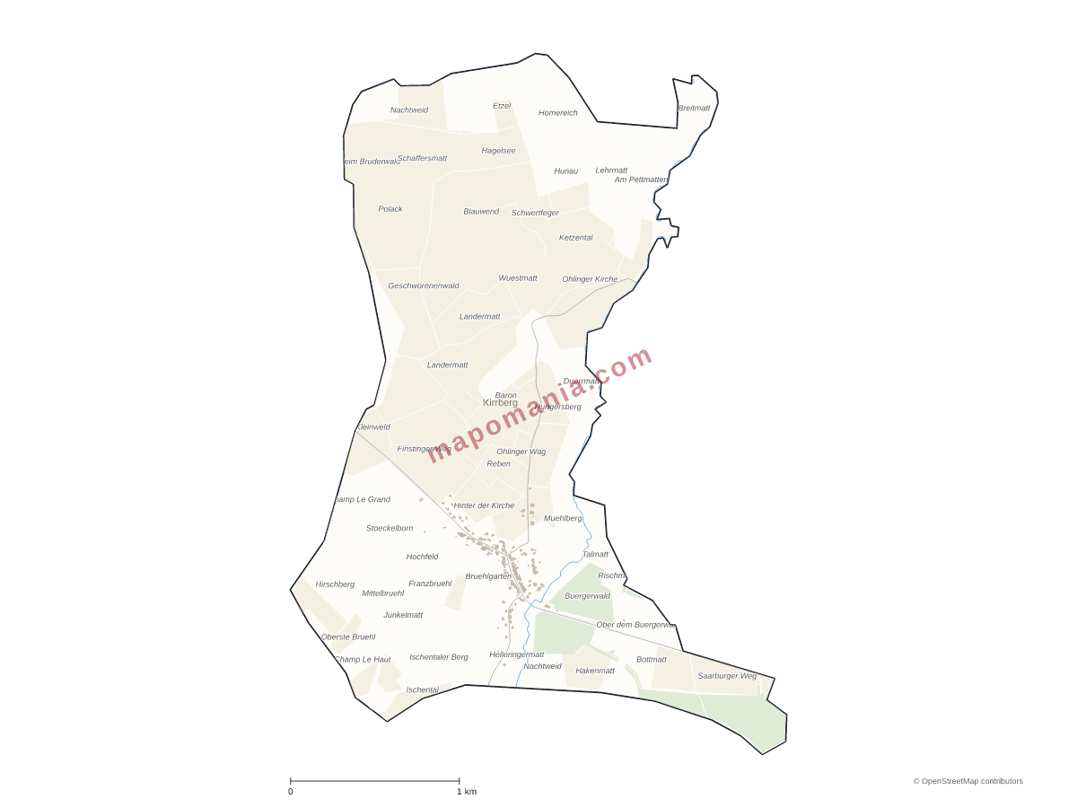 Carte de Kirrberg à personnaliser