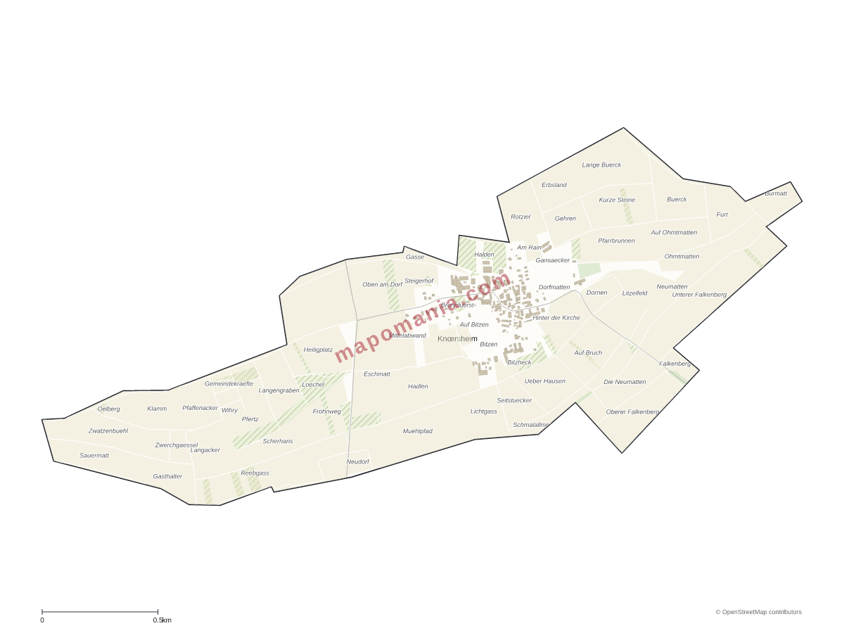 Carte de Knœrsheim à personnaliser