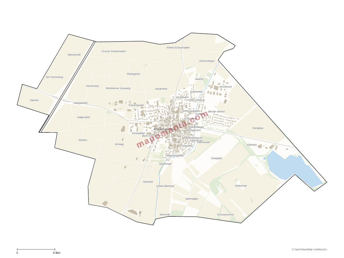 Carte de Krautergersheim à personnaliser