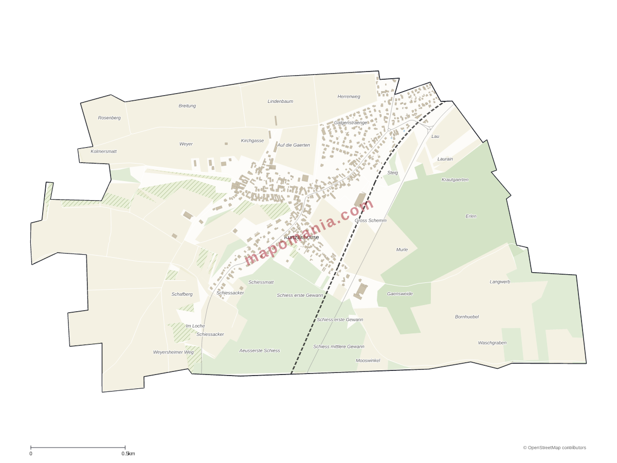 Carte de Kurtzenhouse à personnaliser