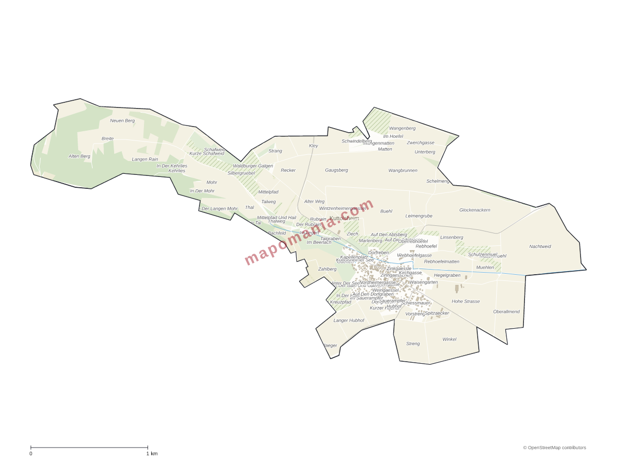 Carte de Kuttolsheim à personnaliser